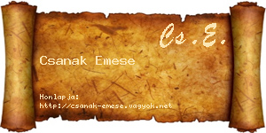 Csanak Emese névjegykártya